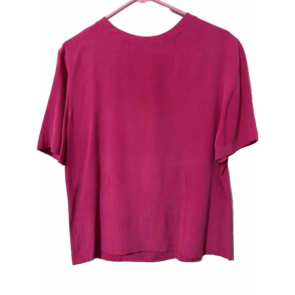 Preston & York 100% Silk Size Large Hot Pink Blouse